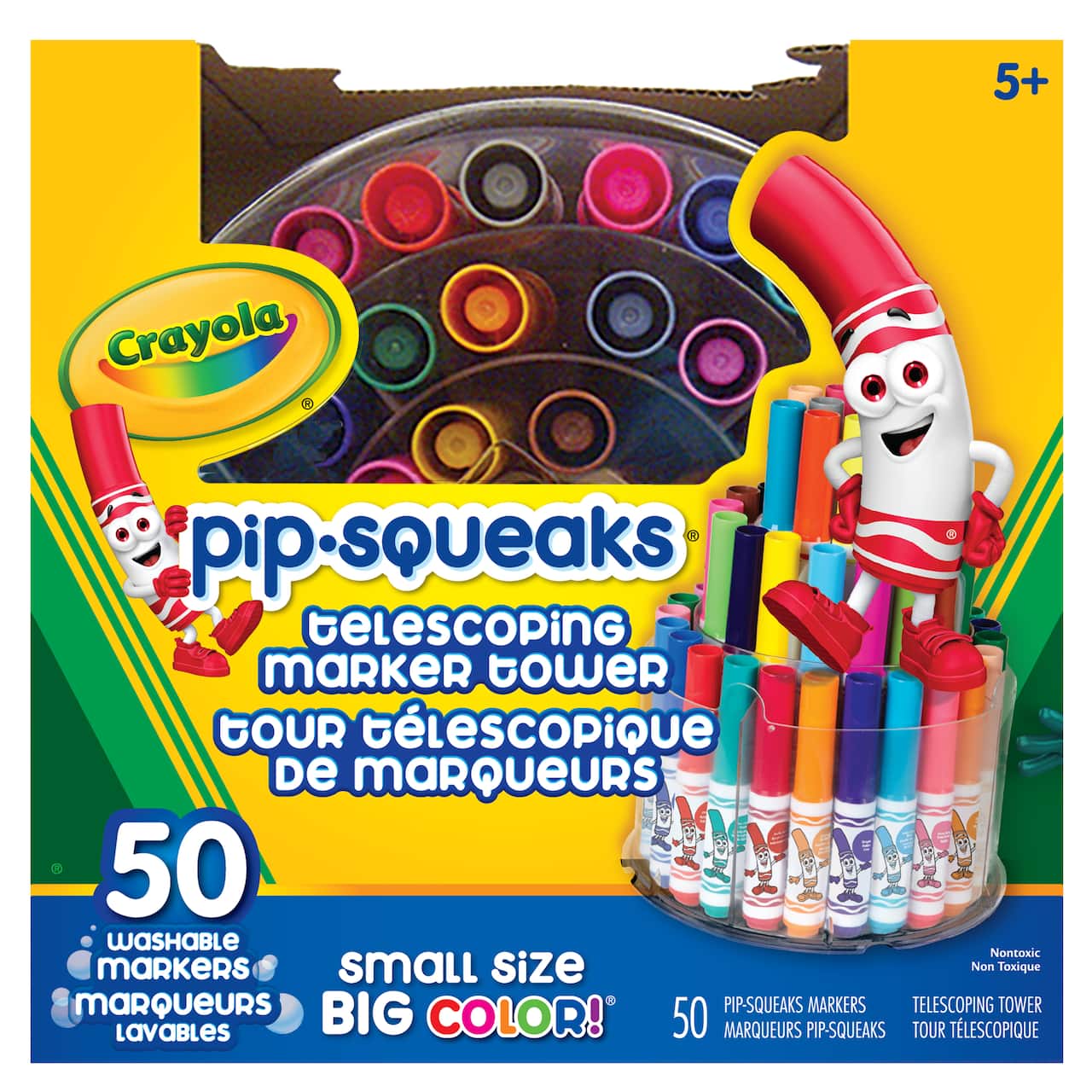 6 Packs: 50 ct. (300 total) Crayola® Pip-Squeaks™ Telescoping Marker Tower